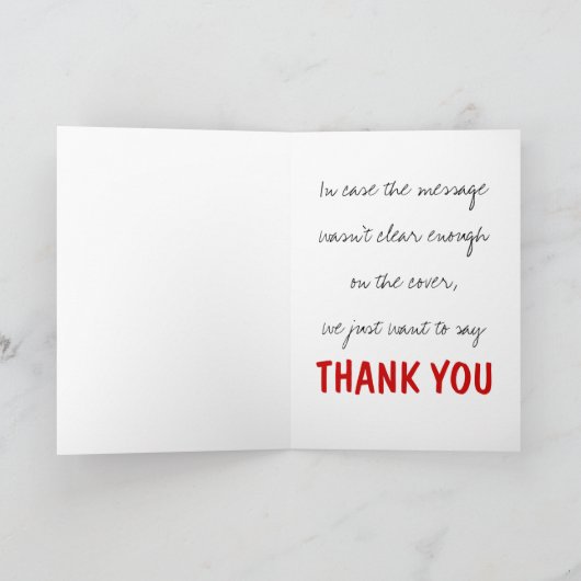 Schwarz und Rot Vielen Dank Word Cloud Dankeskarte (Innenseite)