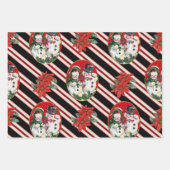 Schwarz und Rot Weihnachten Geschenkpapier Set (Vorderseite 3)