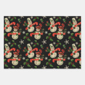 Schwarz und Rot Weihnachten Geschenkpapier Set (Vorderseite 2)