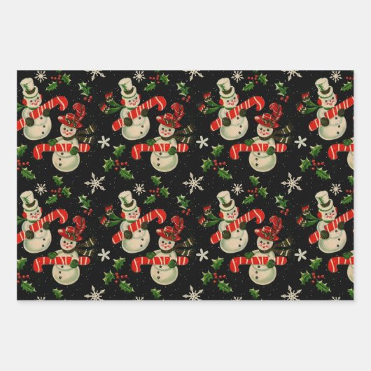 Schwarz und Rot Weihnachten Geschenkpapier Set (Vorderseite 2)