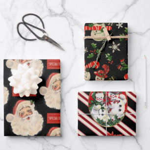 Schwarz und Rot Weihnachten Geschenkpapier Set