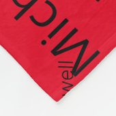 Schwarz und Rot Wiederholter Vor- und Nachname Fleecedecke (Ecke)