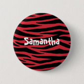 Schwarz und Rot Zebra Button (Vorderseite)