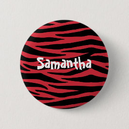 Schwarz und Rot Zebra Button