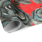 Schwarz und rote Rose Geschenkpapier (Rolleneckpunkt)