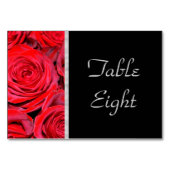 Schwarz und Rote Rosen Tischnummer (Rückseite)