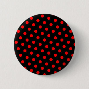 Schwarz und rote Tupfen Button