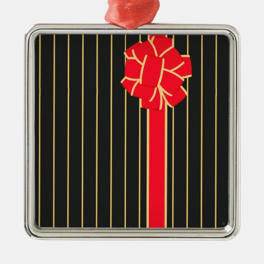 Schwarz und Roter Bogen Ornament Aus Metall (Vorne)