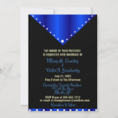 Schwarz und Royal Blue Elegante Moderne Hochzeit  Einladung (Vorderseite)