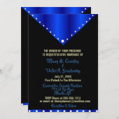 Schwarz und Royal Blue Elegante Moderne Hochzeit Einladung (Vorne/Hinten)