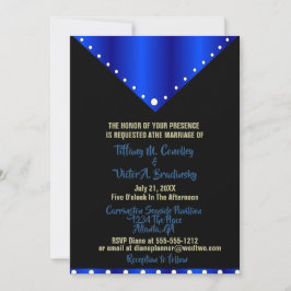 Schwarz und Royal Blue Elegante Moderne Hochzeit Einladung