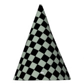 Schwarz und Salbeigrün Kariert Partyhütchen (Rechts)