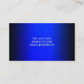 Schwarz und Sapphire Blue Elegant Ombre Visitenkarte (Rückseite)