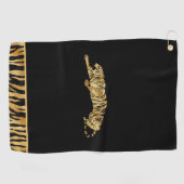 Schwarz und Schimmergoldhandtuch Personalisiert Golfhandtuch (Horizontal)