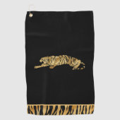 Schwarz und Schimmergoldhandtuch Personalisiert Golfhandtuch (Vorderseite)