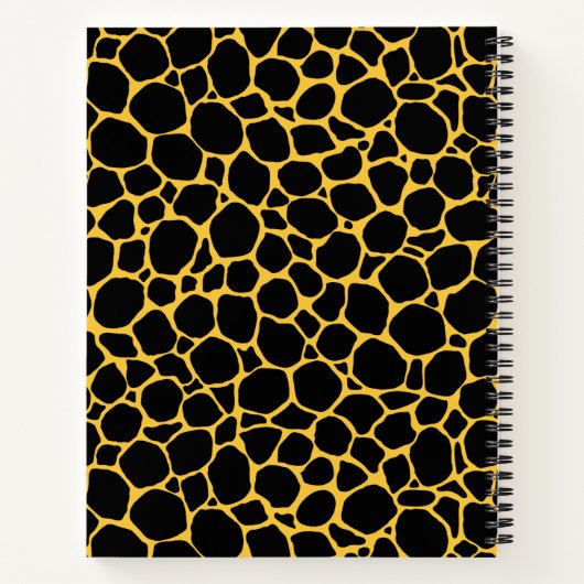 Schwarz und Senf Gemustert Notizblock (Rückseite)