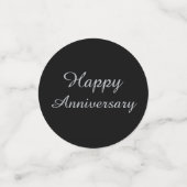 Schwarz und Silber 25-jähriges Tischdekor Konfetti (Klein Vorderseite)