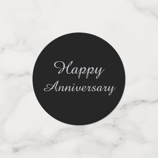 Schwarz und Silber 25-jähriges Tischdekor Konfetti (Klein Vorderseite)