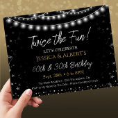 Schwarz und Silber als Doppelgeburt Einladung