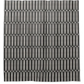 Schwarz und Silber Art Deco Duschvorhang (Vorderseite)