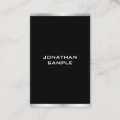 Schwarz und Silber Beruflich elegant modern Visitenkarte (Vorderseite)