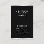 Schwarz und Silber Beruflich elegant modern Visitenkarte (Rückseite)