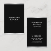 Schwarz und Silber Beruflich elegant modern Visitenkarte (Vorne/Hinten)