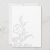 Schwarz und Silber Blühend Einladung zur Hochzeit (Rückseite)