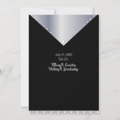 Schwarz und Silber Elegante Moderne Hochzeit Einla Einladung (Rückseite)