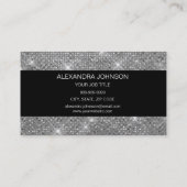 Schwarz und Silber Eleganter Funkelnd Makeup Artis Visitenkarte (Rückseite)