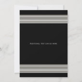 Schwarz und Silber Elegantes Party Einladung (Rückseite)
