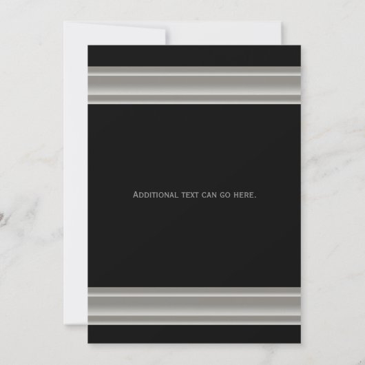 Schwarz und Silber Elegantes Party Einladung (Rückseite)