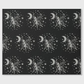 Schwarz und Silber Fairy Geschenkpapier (Flach)