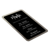 Schwarz und Silber Foil Wichtige Telefonnummern Magnet (Rechte Seite)