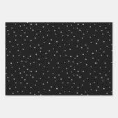 Schwarz und Silber frohe Weihnachtsschneeflocken S Geschenkpapier Set (Vorderseite 3)