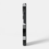 Schwarz und Silber Glitter iPhone Hülle (Linke Seite)