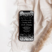 Schwarz und Silber Glitzer 40 und fabelhaft Einladung