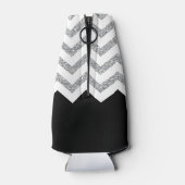 Schwarz und Silber Glitzer Druckköpfe und Name Flaschenkühler (Rückseite)