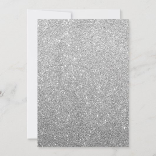 Schwarz und Silber Glitzer Überraschung 30. Geburt Einladung (Rückseite)