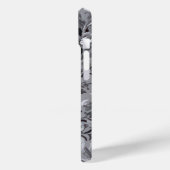 Schwarz und Silber Grau Toile de Fleur Case-Mate iPhone Hülle (Rückseite / Links)