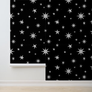 Schwarz und Silber-Hintergrund - Star-Tapete - Sti Tapete