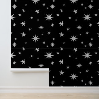Schwarz und Silber-Hintergrund - Star-Tapete - Sti Tapete