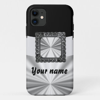 Schwarz und Silber individuell anpassbar iPhone 11 Hülle