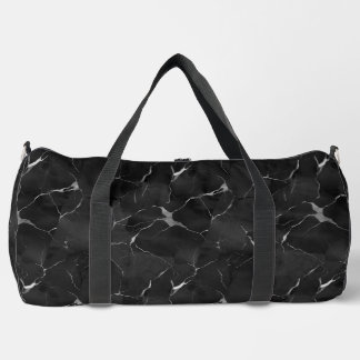 Schwarz und Silber marmorisiert Duffle Bag