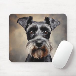 Schwarz und Silber Miniatur Schnauzer Mousepad