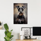 Schwarz und Silber Miniatur Schnauzer Poster (Heimbüro)