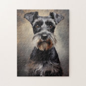 Schwarz und Silber Miniatur Schnauzer Puzzle (Vertikal)
