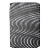 Schwarz und Silber Moderne Abstrakt Badematte (Vorderseite Vertikal)