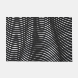 Schwarz und Silber Moderne Abstrakt Fußmatte