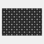 Schwarz und Silber Modernes Weihnachtsmuster Geschenkpapier Set (Vorderseite 2)